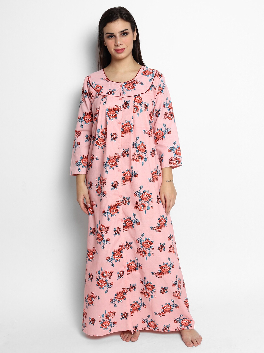 

Noty Floral Printed Maxi Nightdress, Pink
