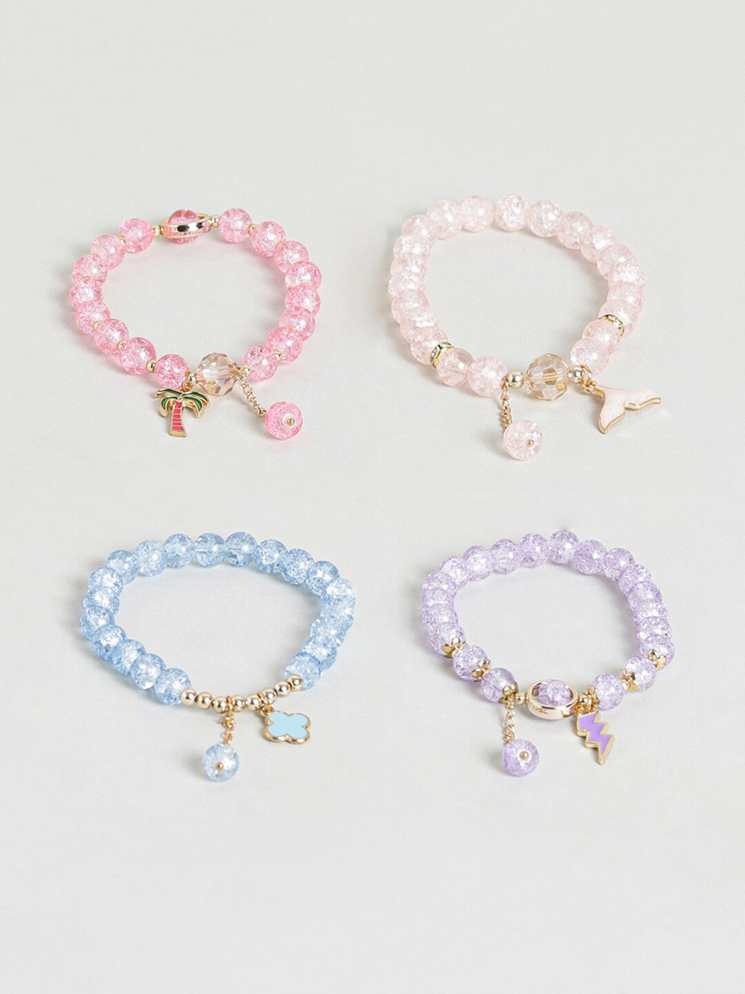 

EL REGALO Girls Set Of 4 Slip-On Bracelet, Pink