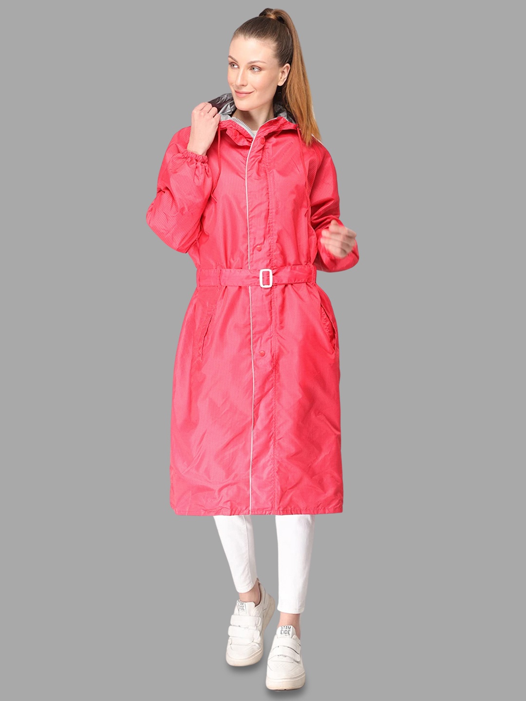 

THE CLOWNFISH Waterproof Seam Sealed Long Rain Suit, Red