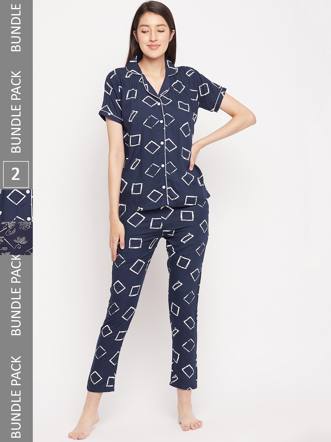

FirstKrush Pack Of 2 Printed Pure Cotton Night suit, Blue