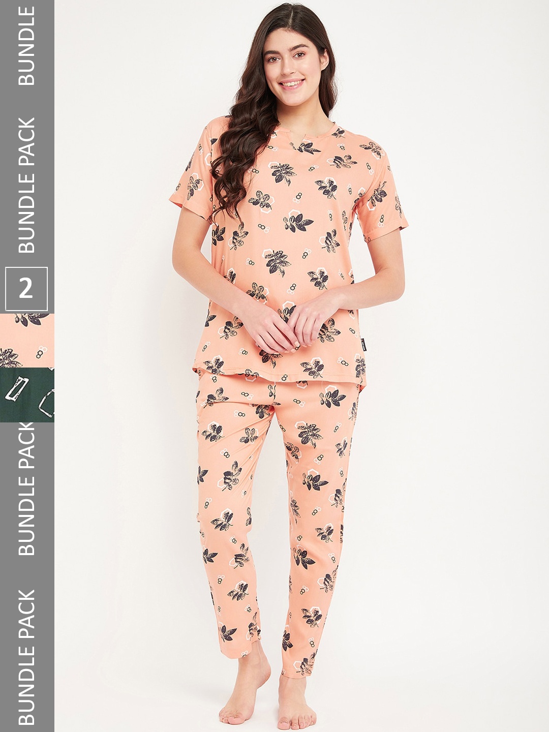 

FirstKrush Pack Of 2 Printed Pure Cotton Night suits, Peach