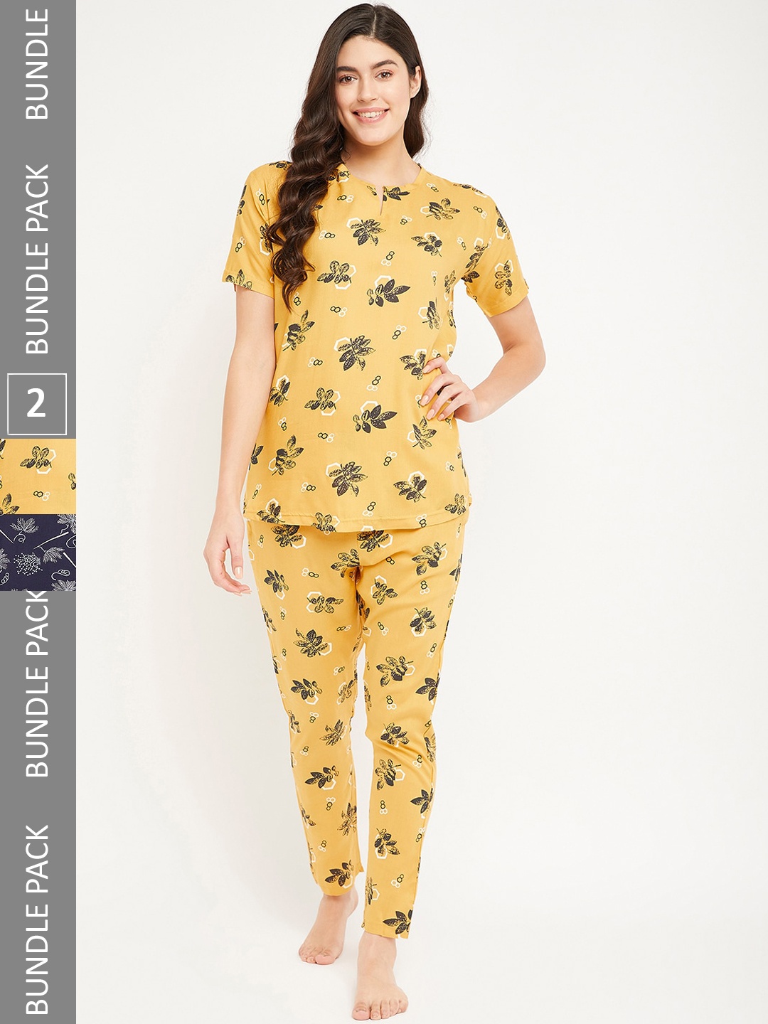 

FirstKrush Pack Of 2 Printed Pure Cotton Night suits, Yellow