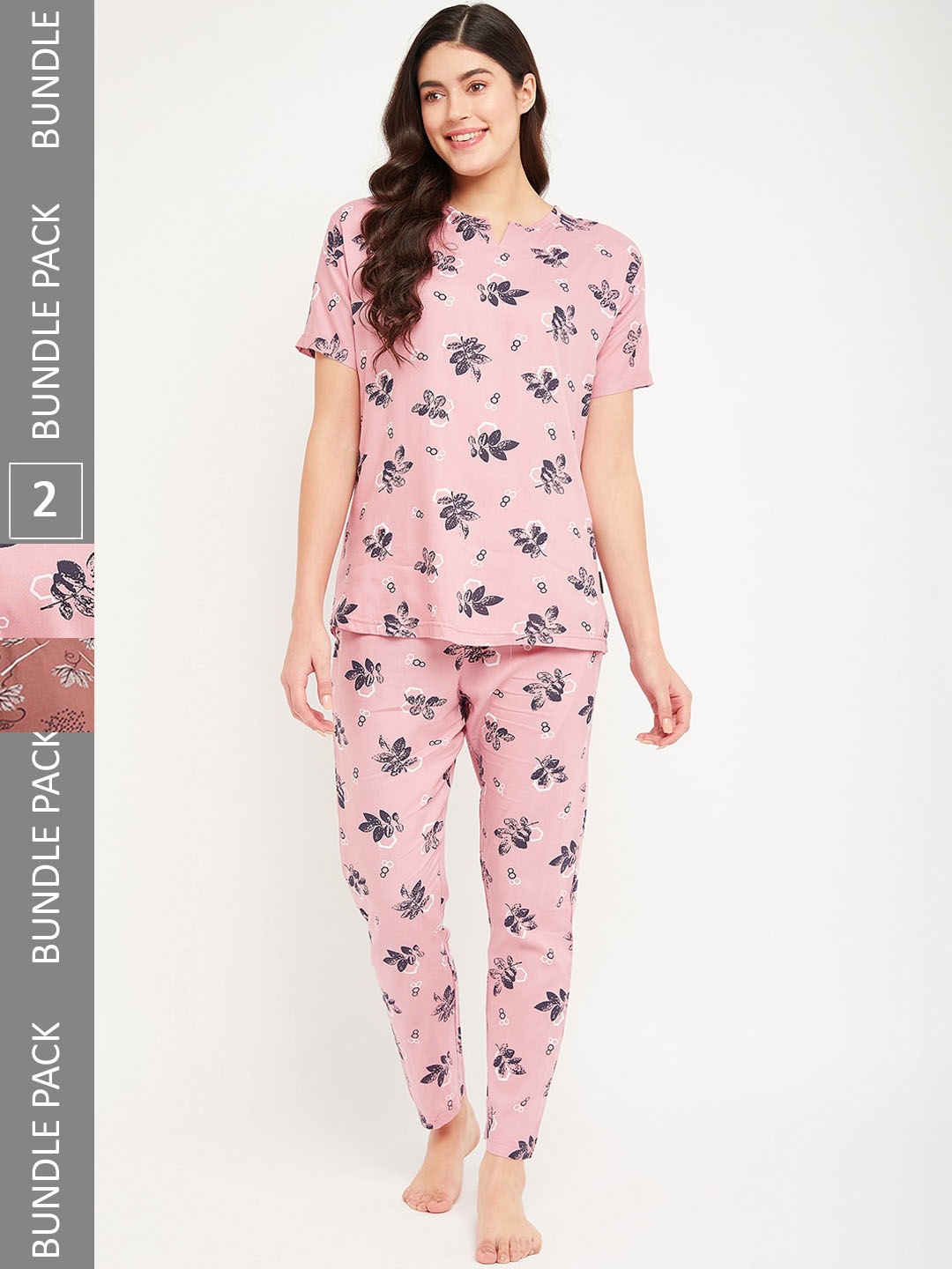 

FirstKrush Pack Of 2 Printed Pure Cotton Night suit, Pink