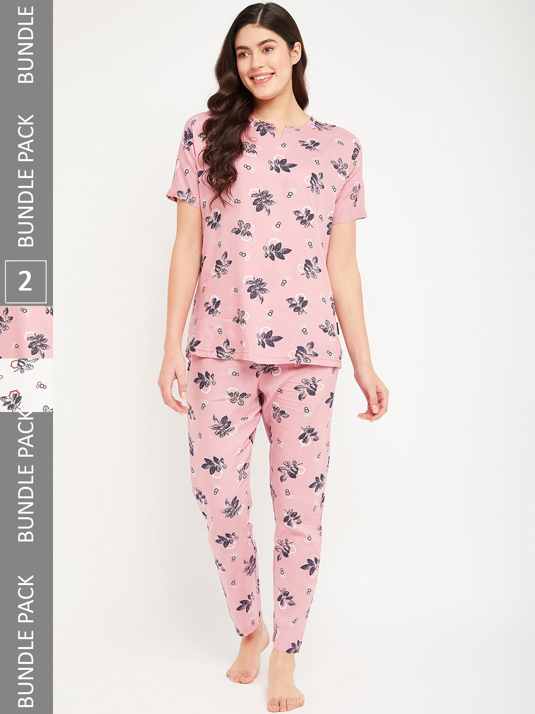 

FirstKrush Pack Of 2 Printed Pure Cotton Night suit, Pink