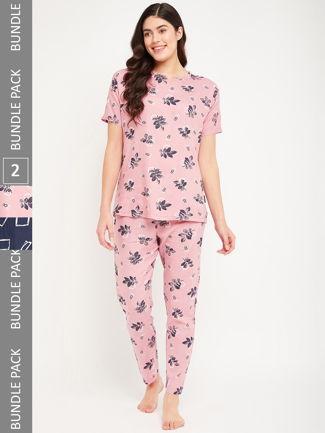

FirstKrush Pack Of 2 Printed Pure Cotton Night suit, Pink