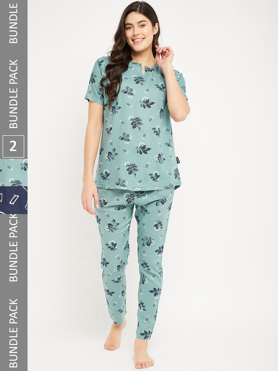 

FirstKrush Pack Of 2 Printed Pure Cotton Night suit, Blue