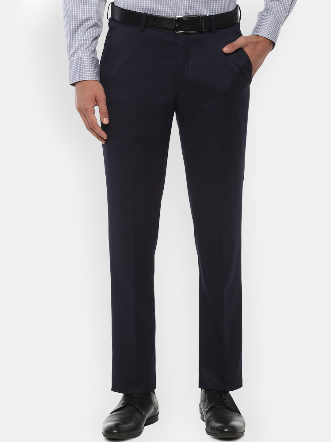

Louis Philippe Men Slim Fit Formal Trousers, Navy blue