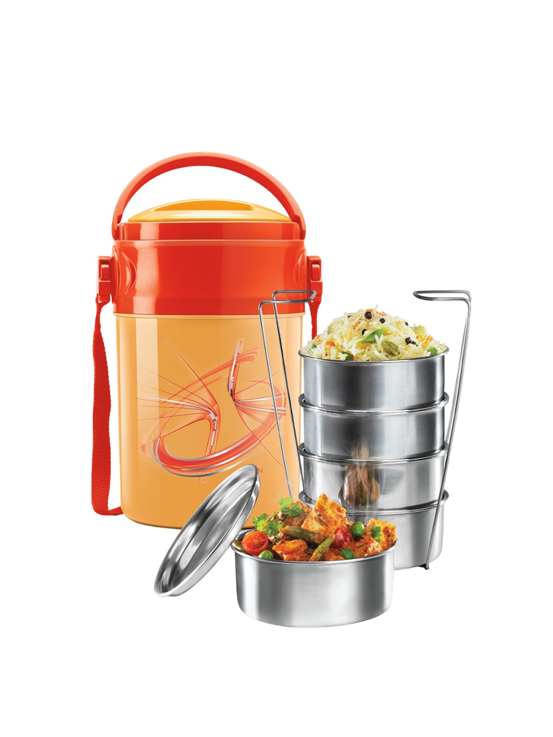 

Milton Orange Odyssey Insulated Tiffin 5 Steel Containers-360 ml Each