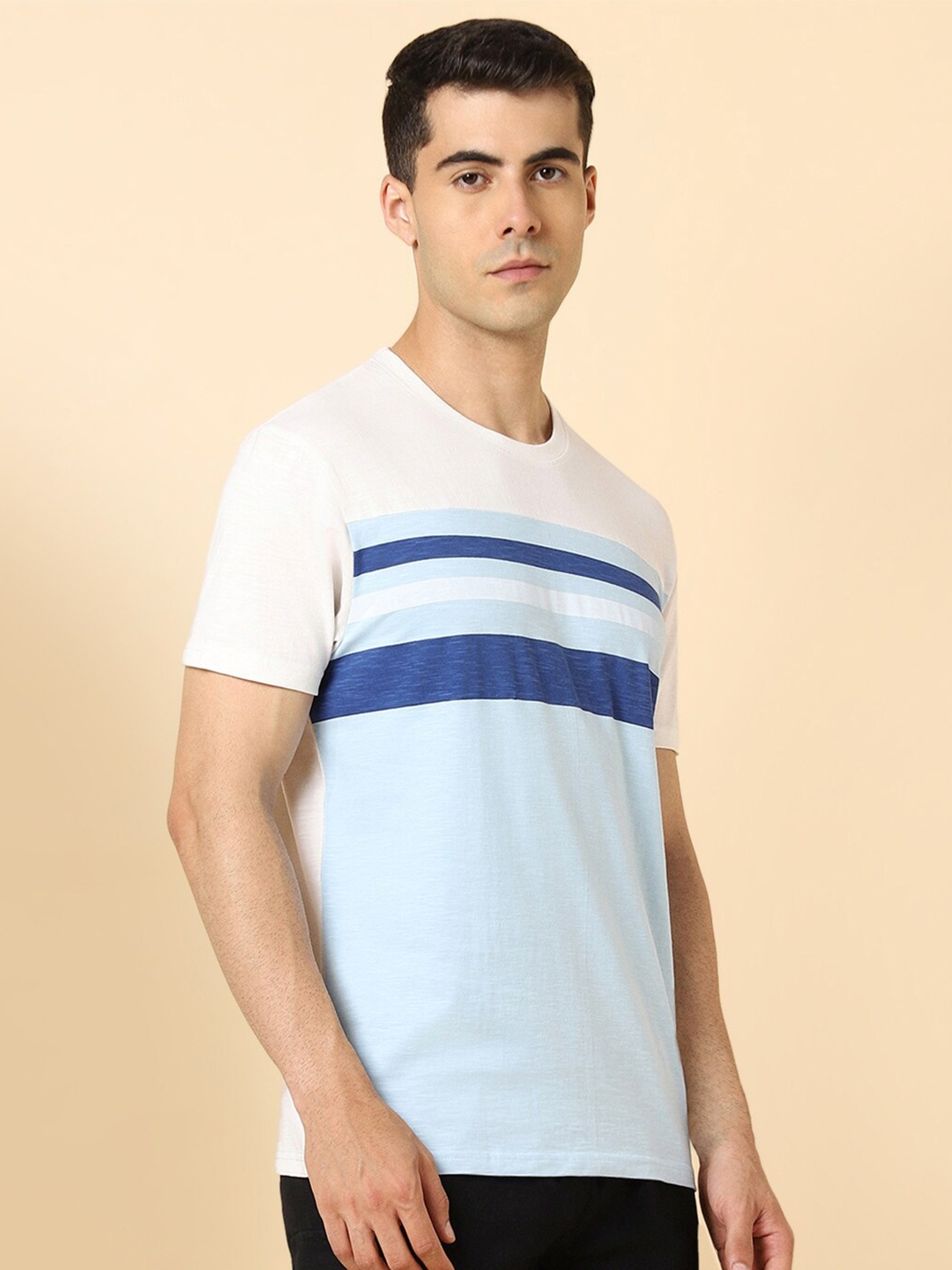 

Dennis Lingo Striped Casual Cotton T-shirt, Blue