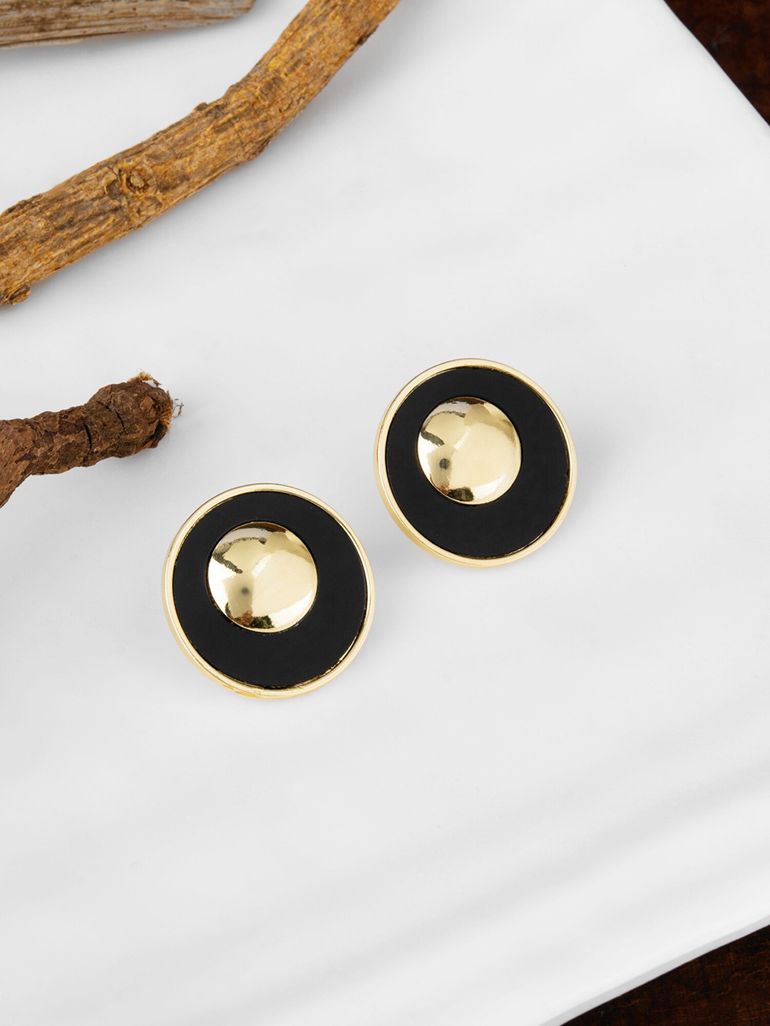 

E2O Gold-Plated Contemporary Studs Earrings