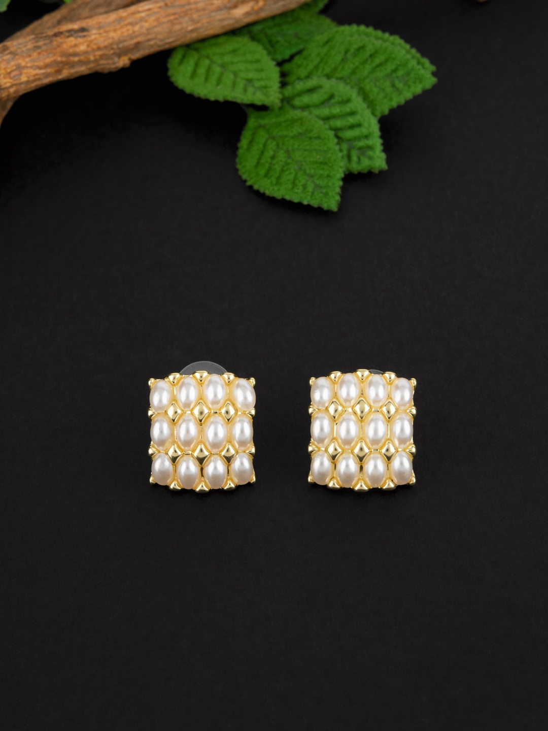 

E2O Gold-Plated Contemporary Studs Earrings