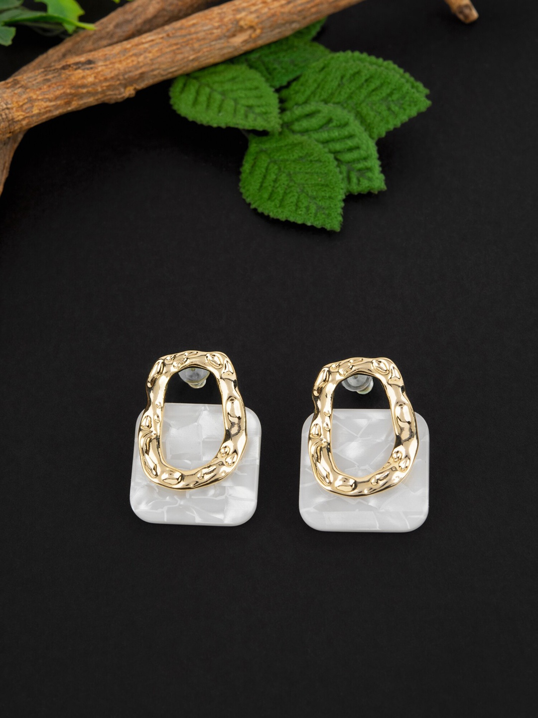 

E2O Gold-Plated Contemporary Studs Earrings
