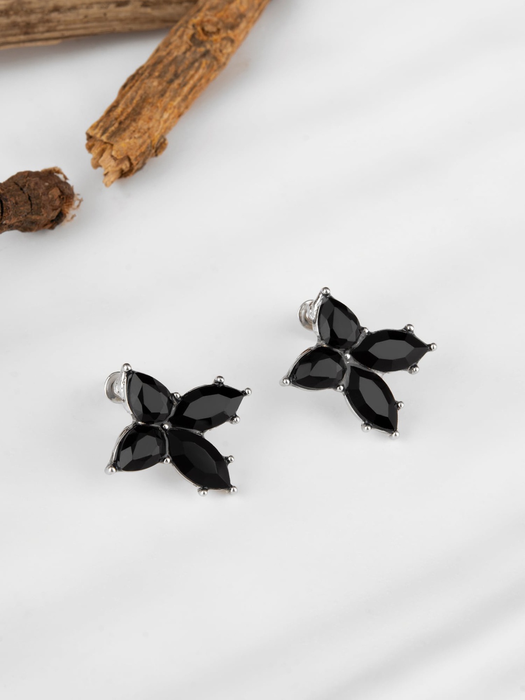 

E2O Silver-Plated Contemporary Studs Earrings