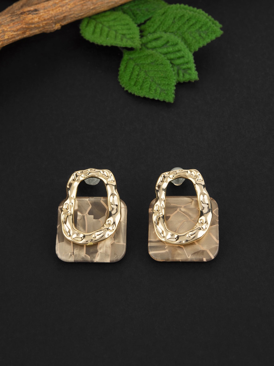 

E2O Gold-Plated Contemporary Studs Earrings