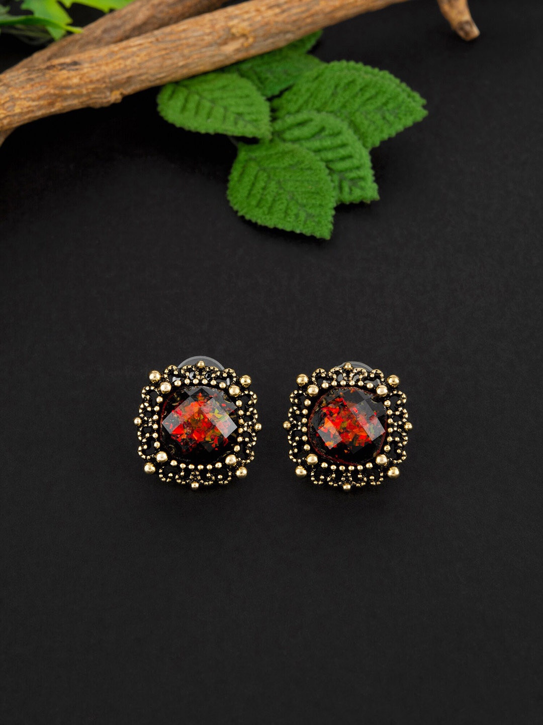 

E2O Gold-Plated Contemporary Studs Earrings