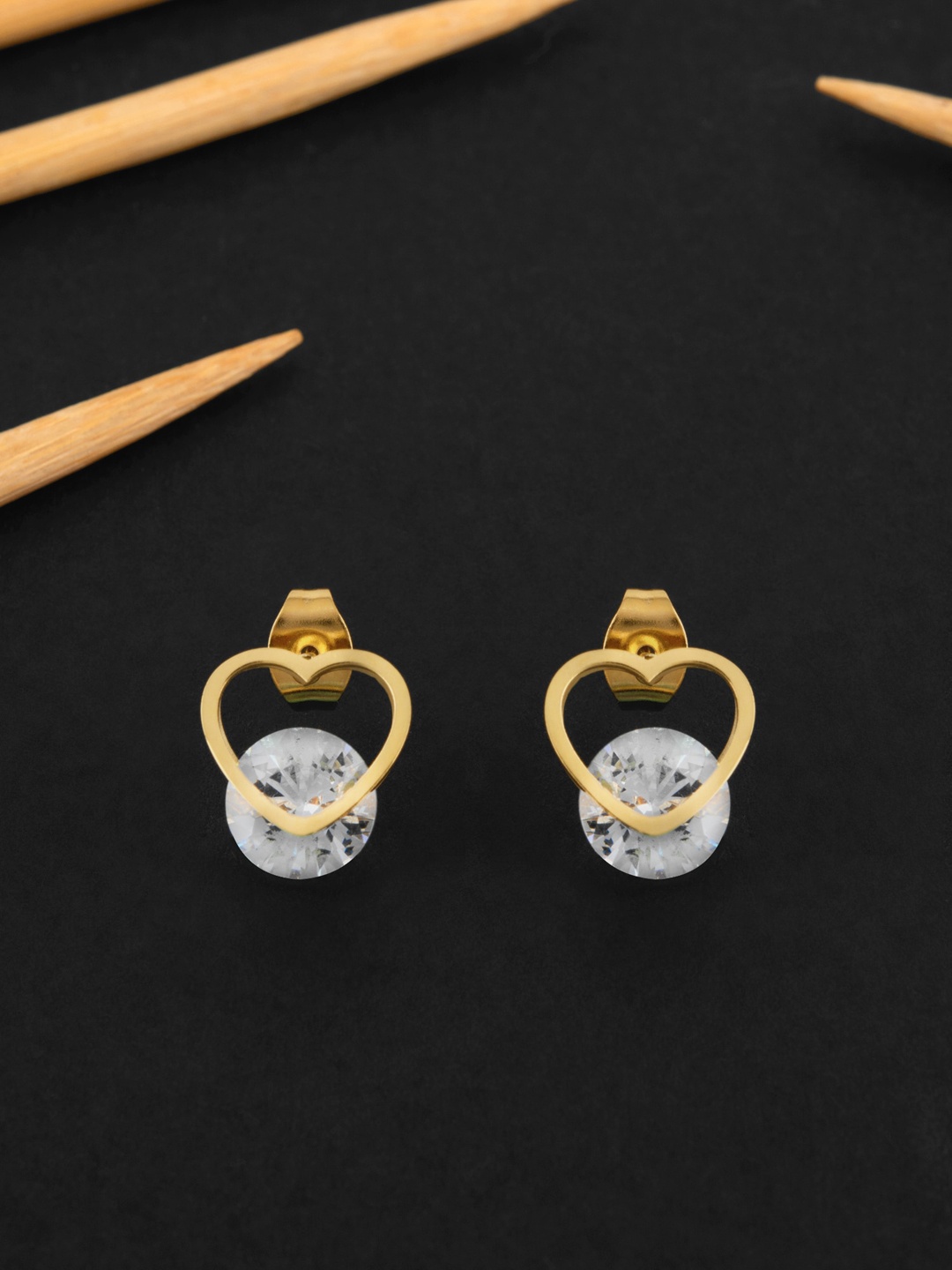 

E2O Gold-Plated Contemporary Studs Earrings
