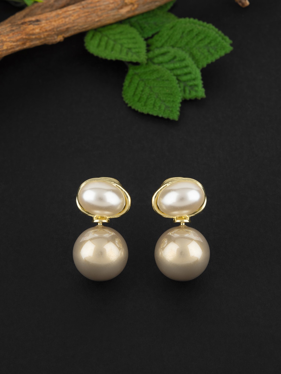 

E2O Gold Plated Contemporary Beaded Drop Earrings