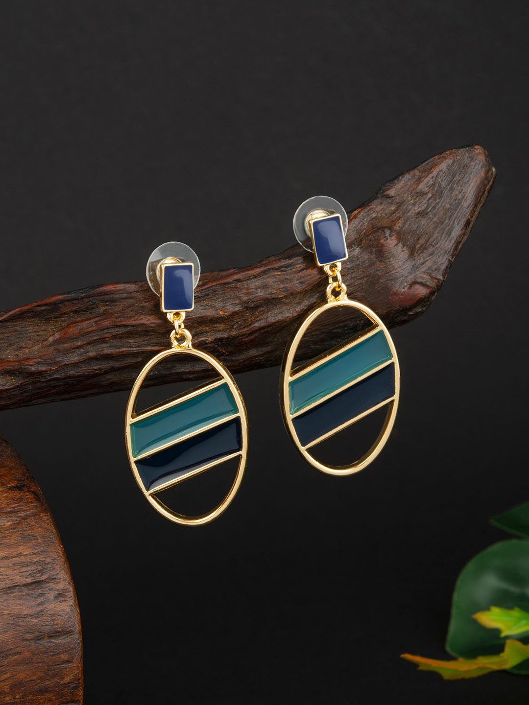 

E2O Gold Plated Geometric Shape Drop Earrings