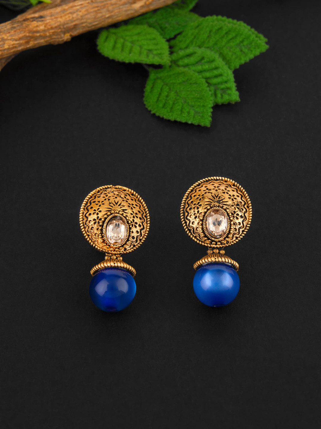 

E2O Gold Plated Stone Studs Earrings