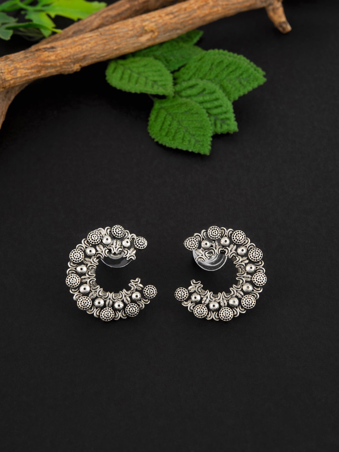 

E2O Silver-Plated Contemporary Studs Earrings