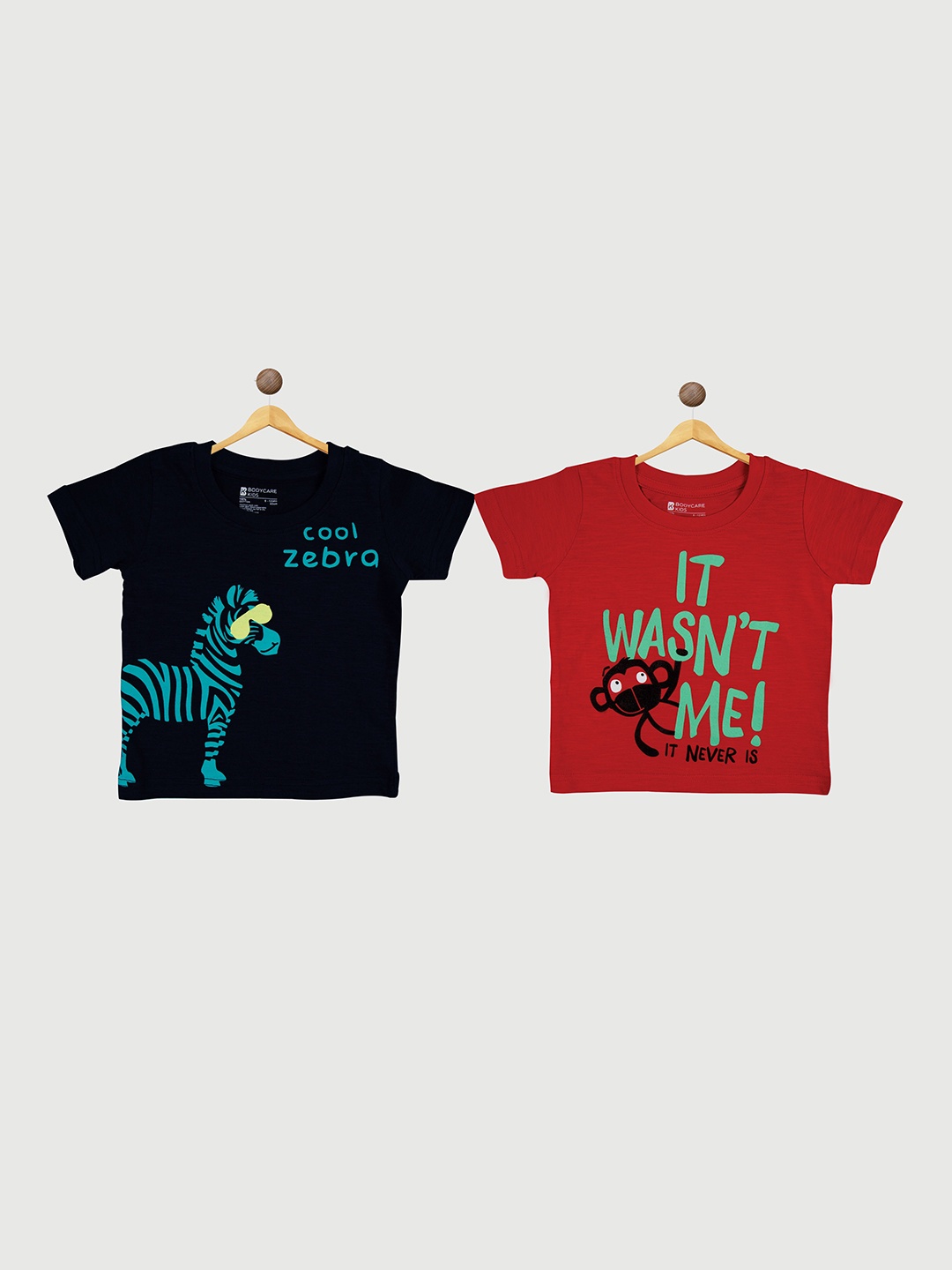 

Bodycare Boys Pack of 2 Graphic Printed T-shirt, Navy blue