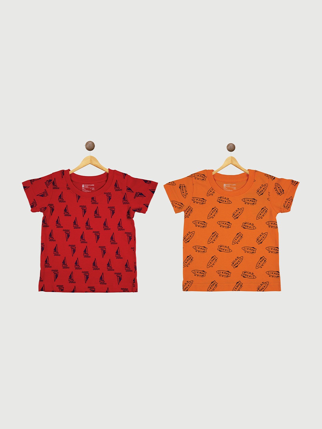 

Bodycare Boys Pack of 2 Conversational Printed T-shirt, Red