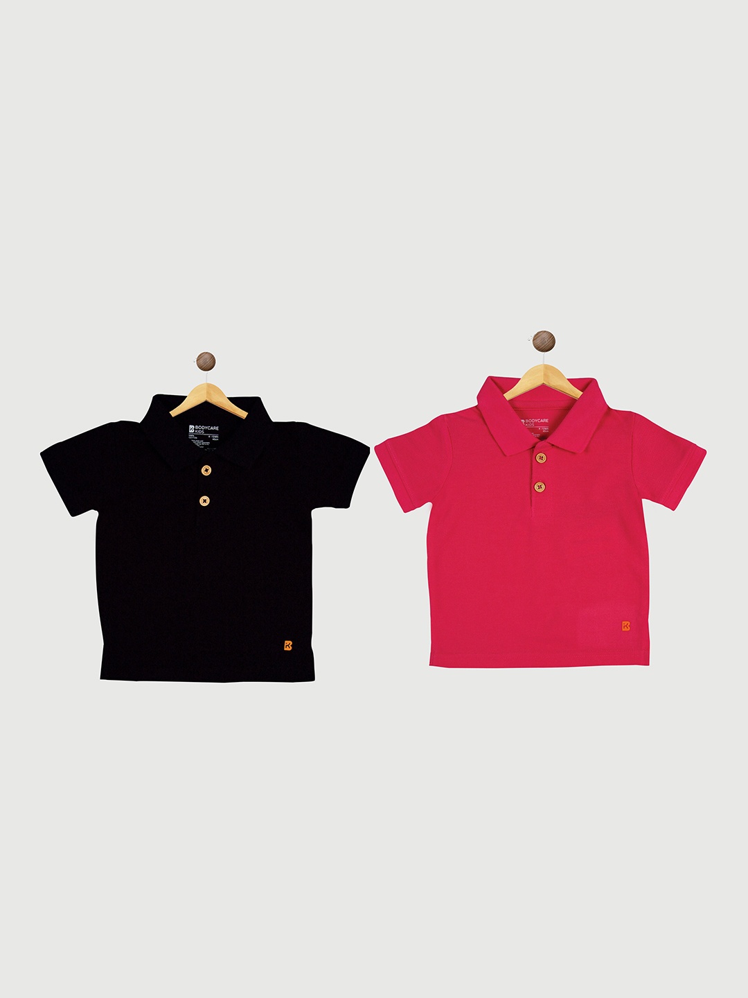 

Bodycare Boys Pack Of 2 Polo Collar Cotton T-shirt, Black