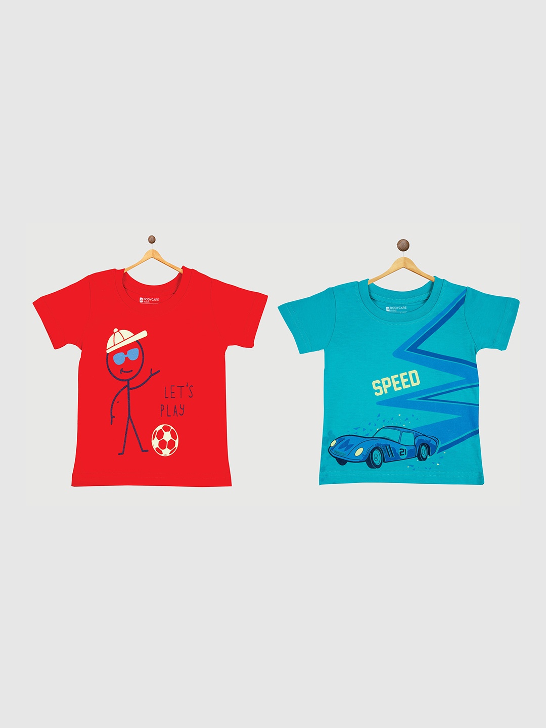 

Bodycare Boys Pack of 2 Graphic Printed T-shirt, Red