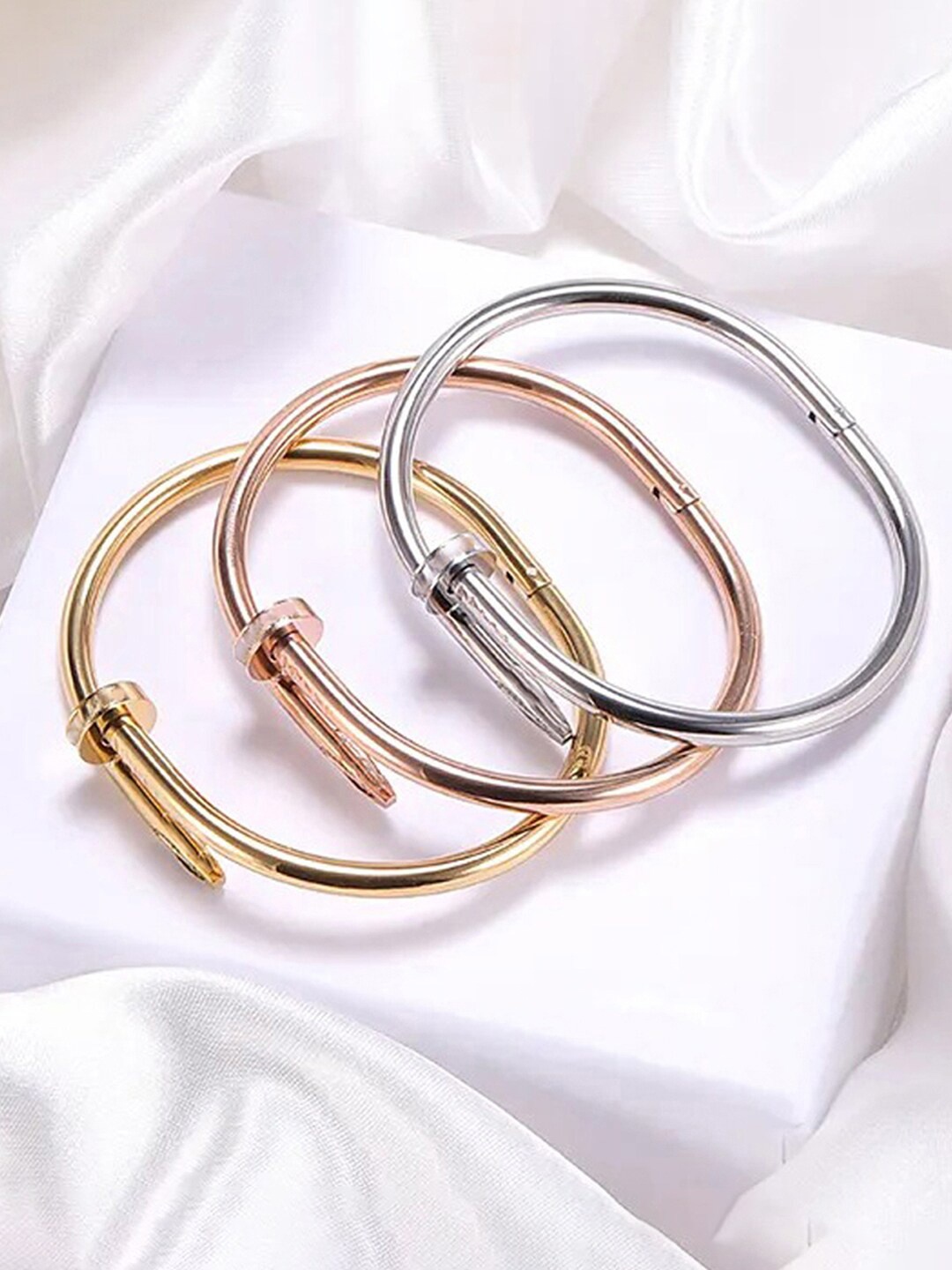 

Designs & You Set Of 3 Gold-Plated Stainless Steel Cuff Bracelet