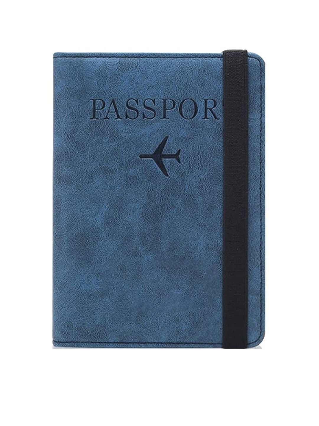 

VOGARD Unisex Textured Leather Passport Holder, Blue