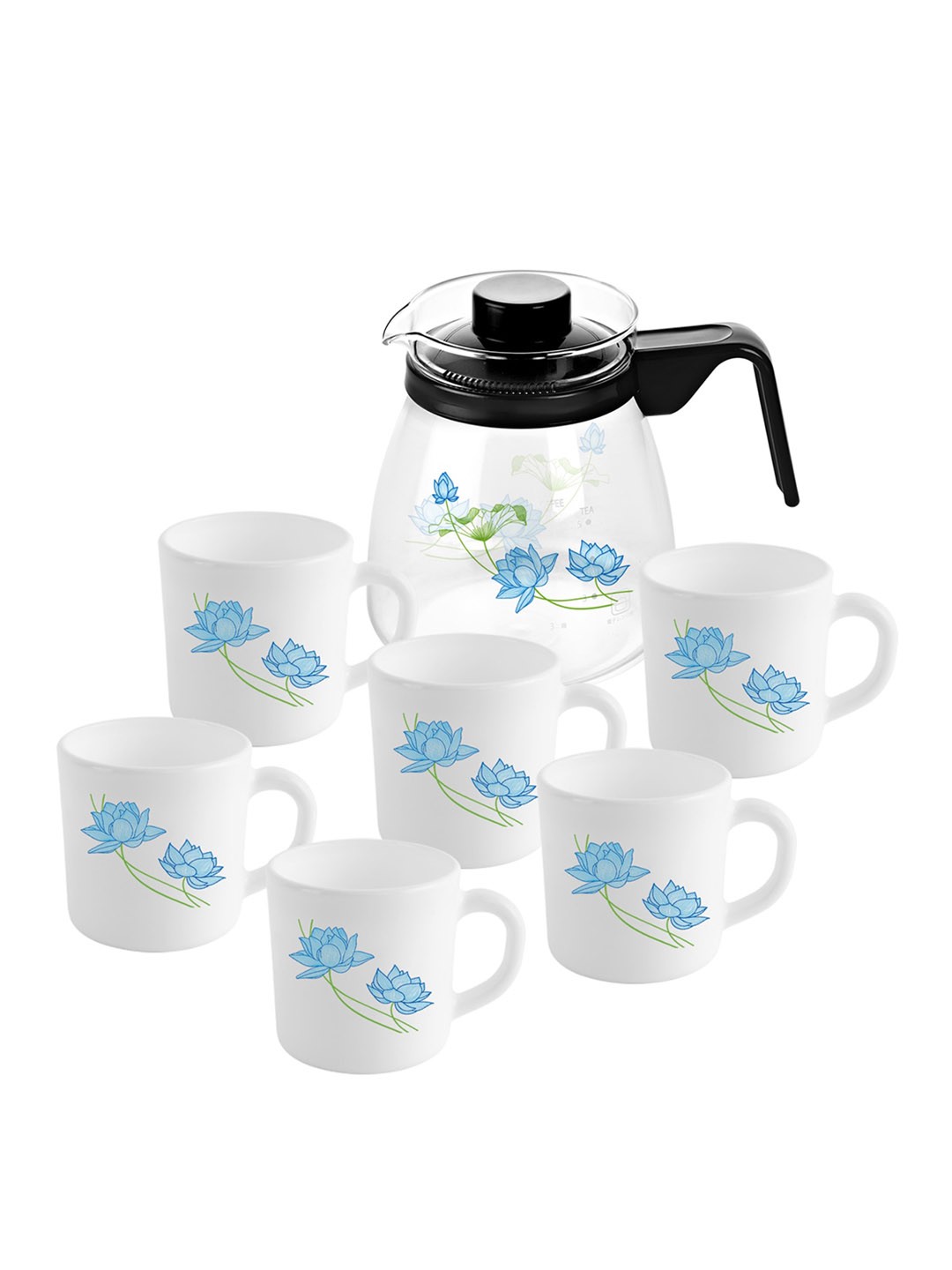 

Cello Dazzle 7-Pieces White Neel Kamal Opalware Coffee Set