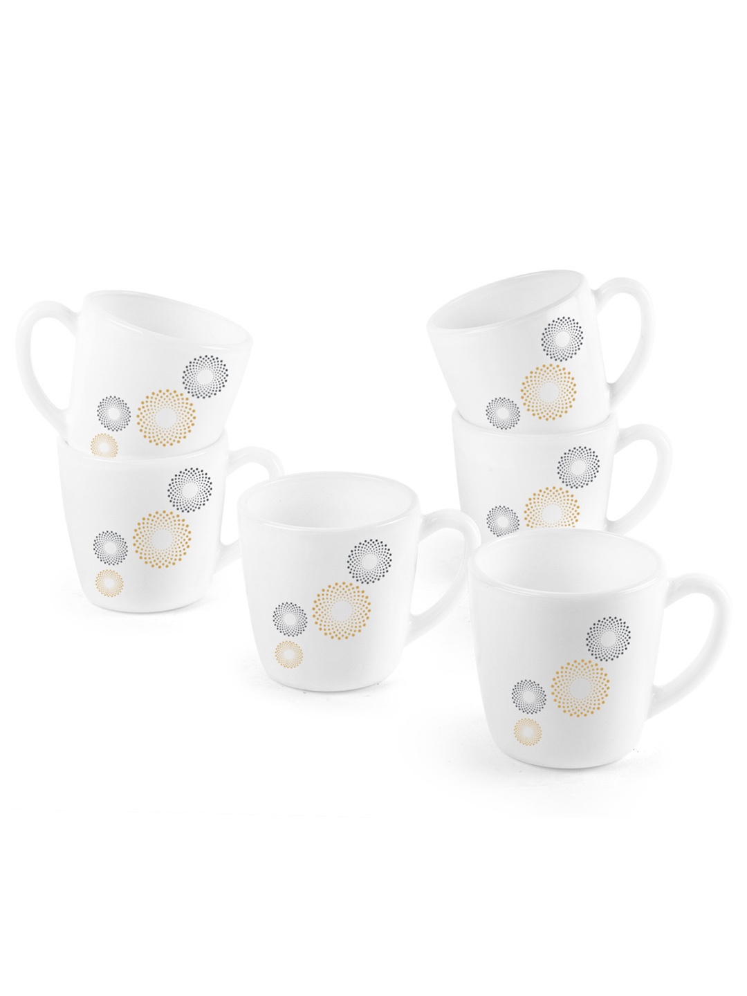 

Cello White Floral Printed Ceramic Glossy Cups Set of Cups and Mugs