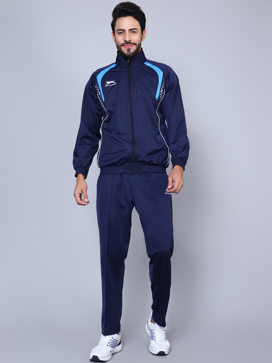 

Shiv Naresh Men Brand Logo Printed Tracksuits, Navy blue