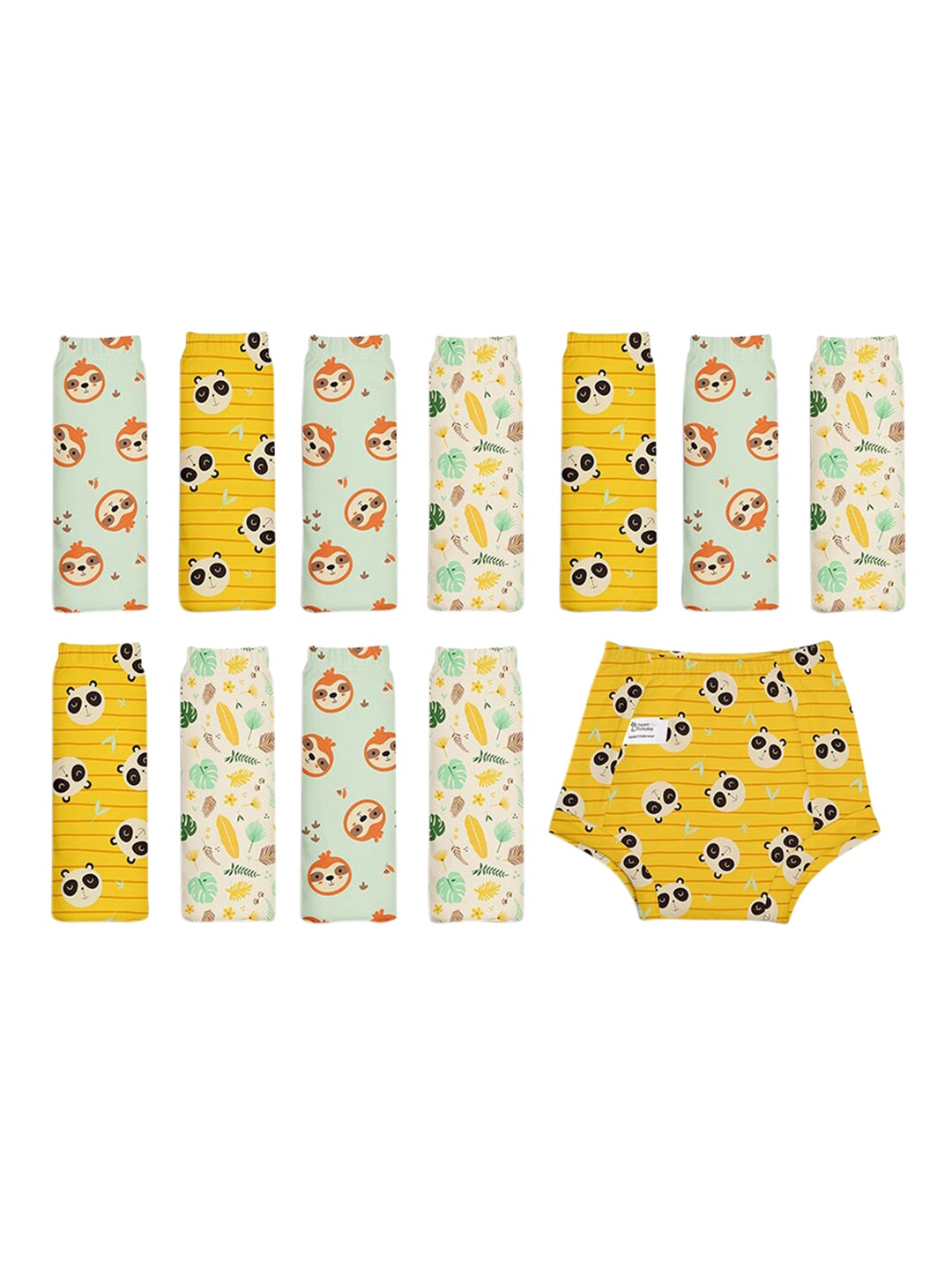

SuperBottoms Kids Pack of 12 Super Dry Feel Semi Waterproof Padded Briefs, Yellow