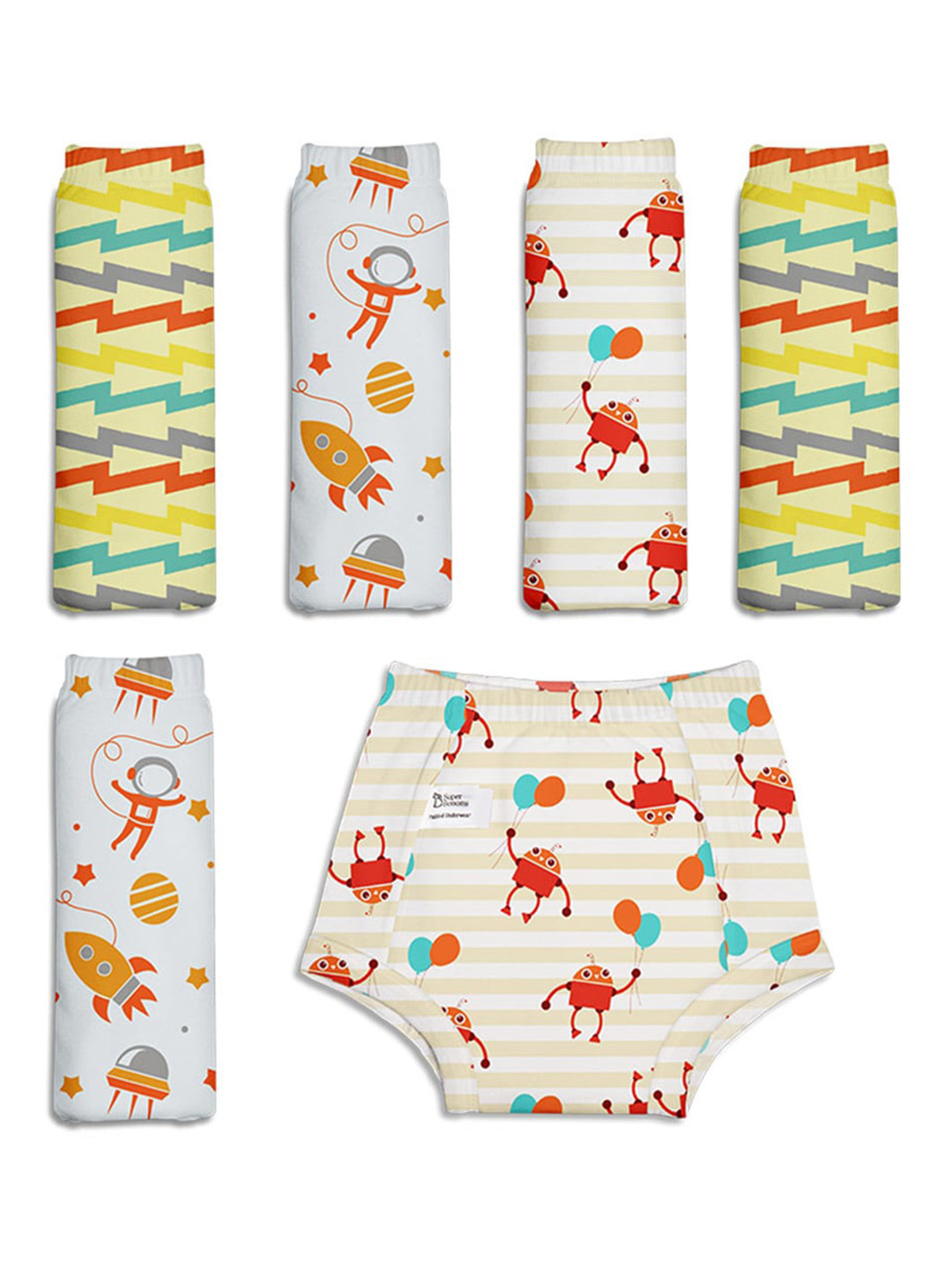 

SuperBottoms Kids Pack of 6 Super Dry Feel Semi Waterproof Padded Briefs, White