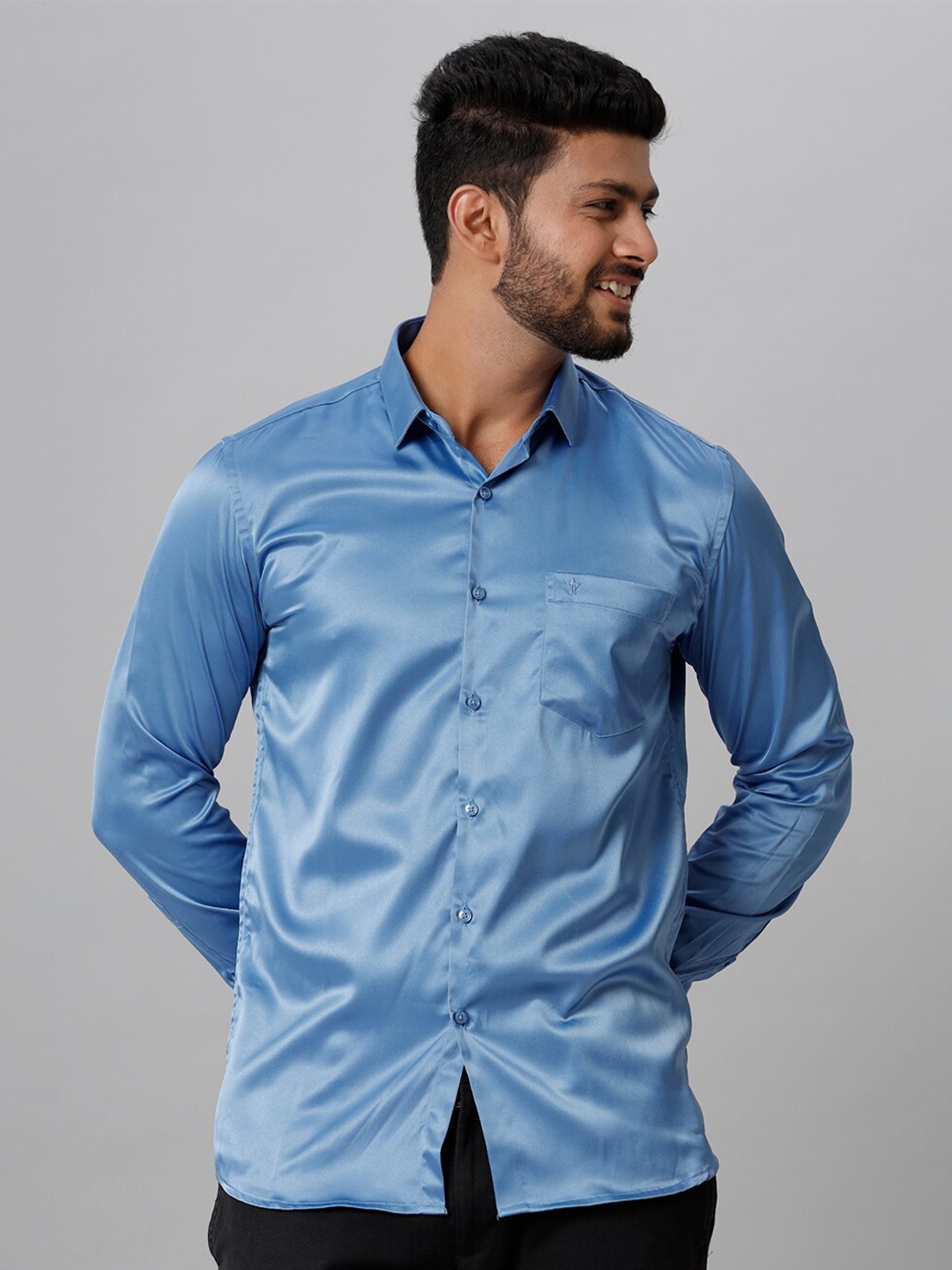 

Ramraj Spread Collar Casual Shirt, Blue