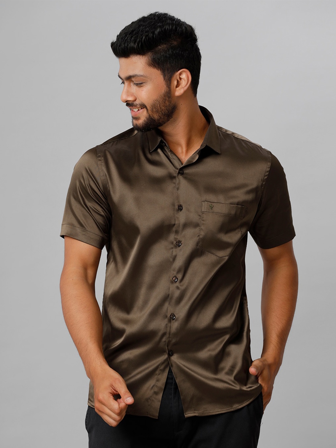 

Ramraj Spread Collar Casual Shirt, Brown