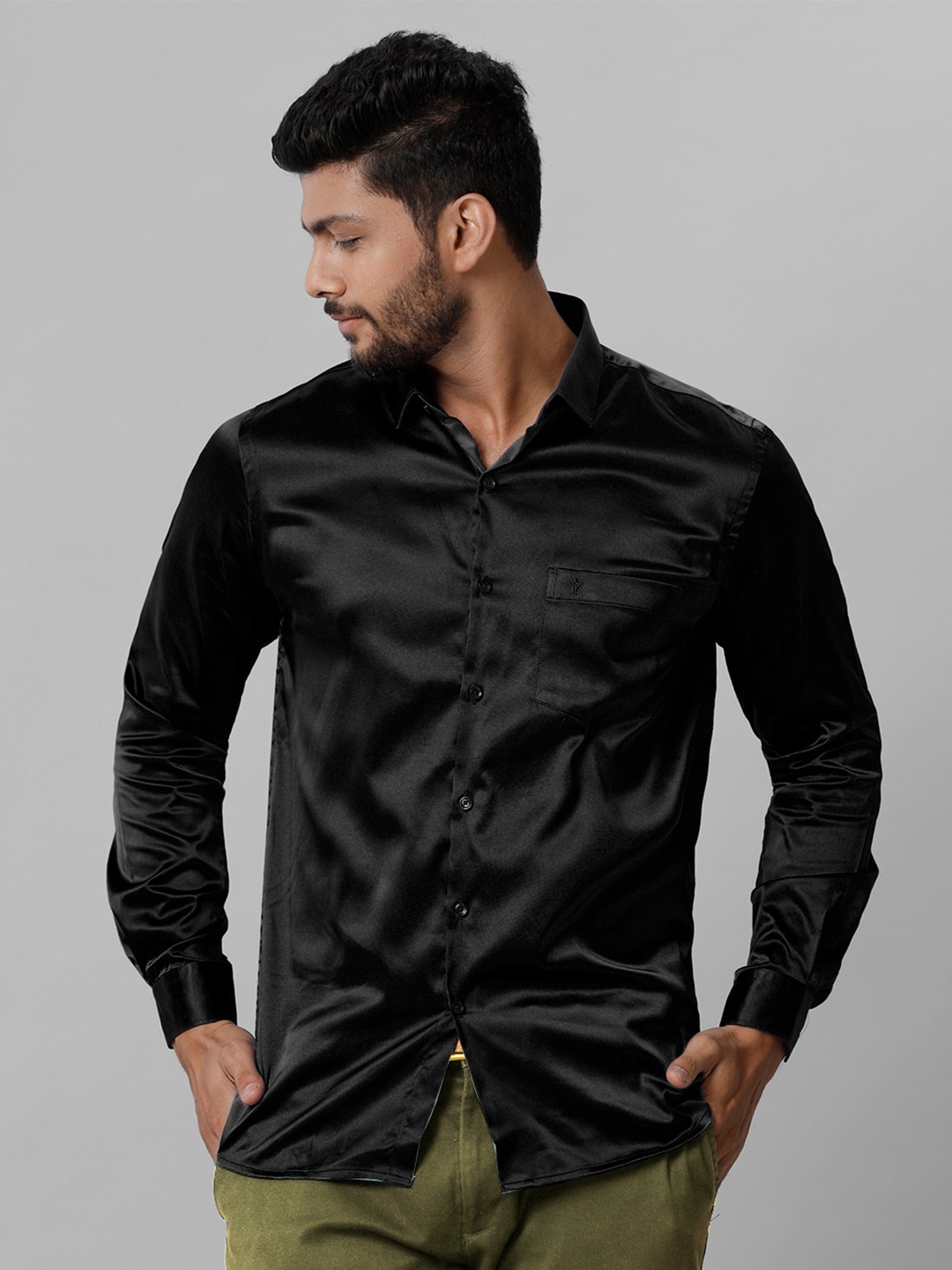 

Ramraj Spread Collar Casual Shirt, Black