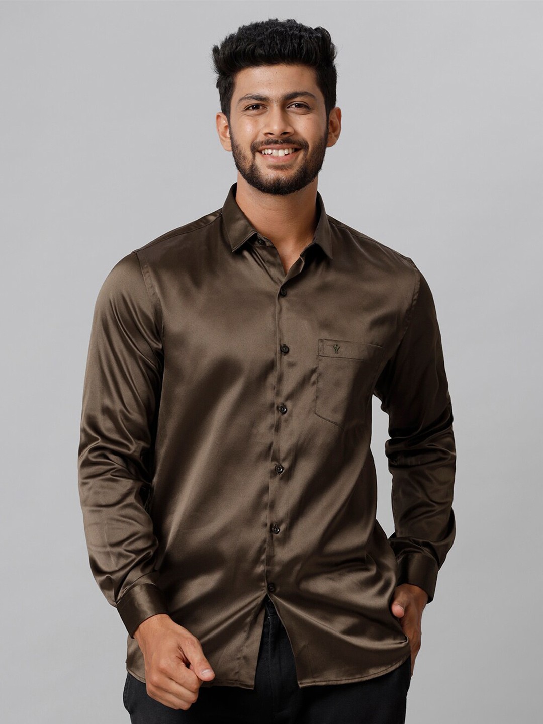 

Ramraj Spread Collar Casual Shirt, Brown