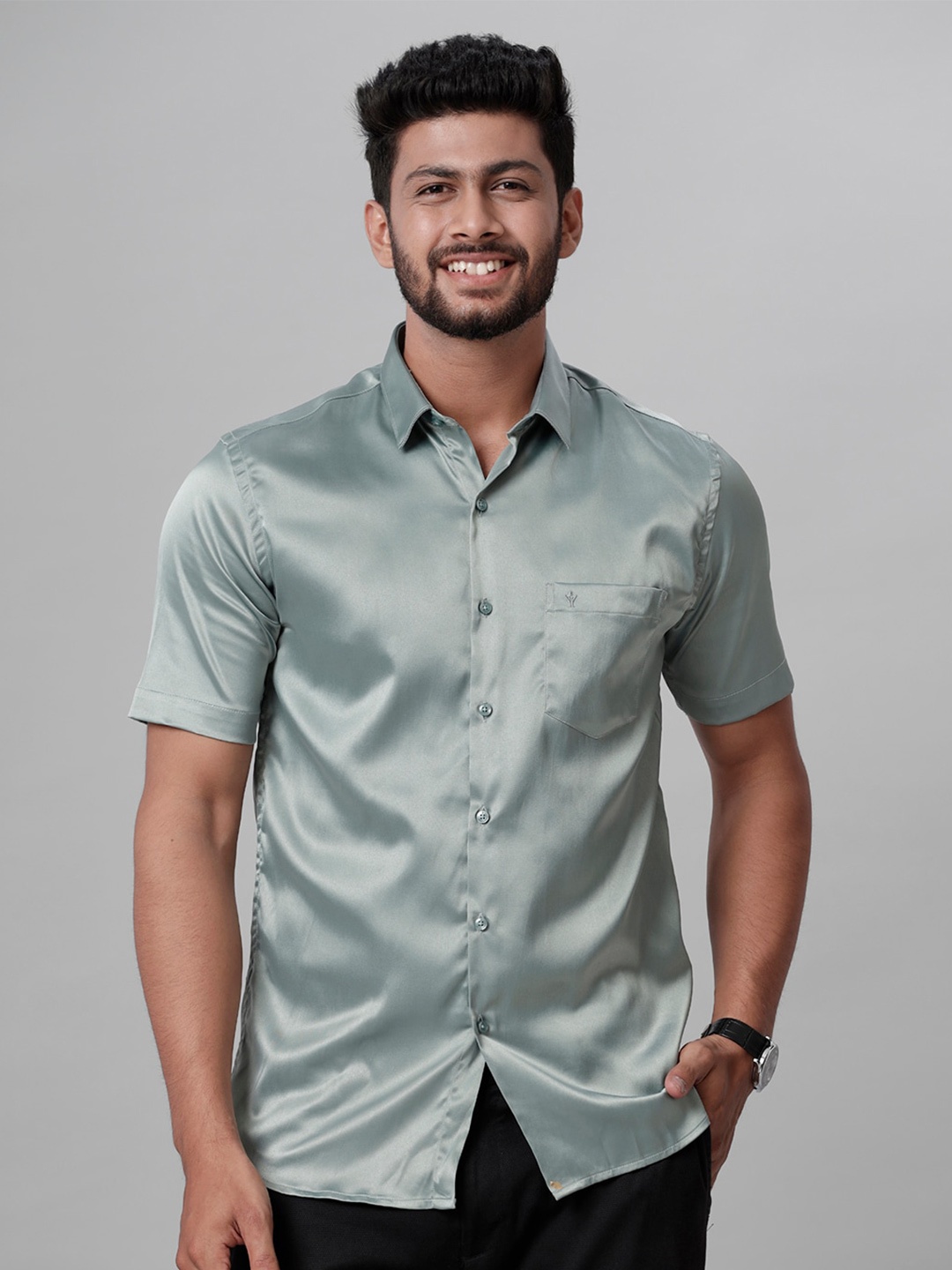 

Ramraj Spread Collar Casual Shirt, Sea green