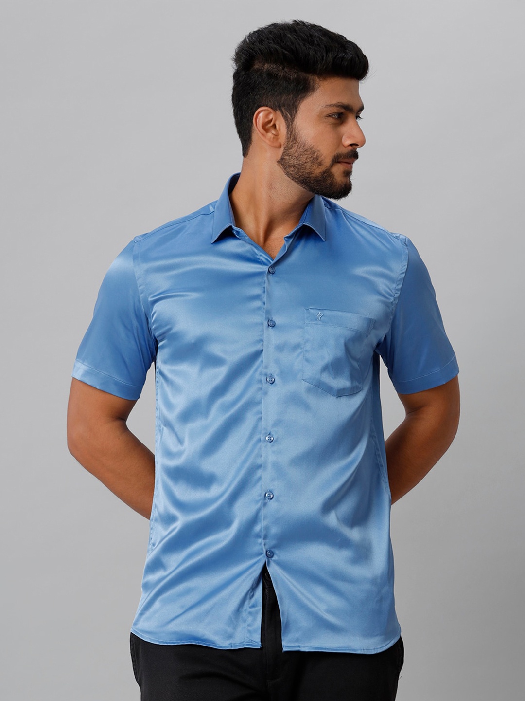 

Ramraj Spread Collar Casual Shirt, Blue