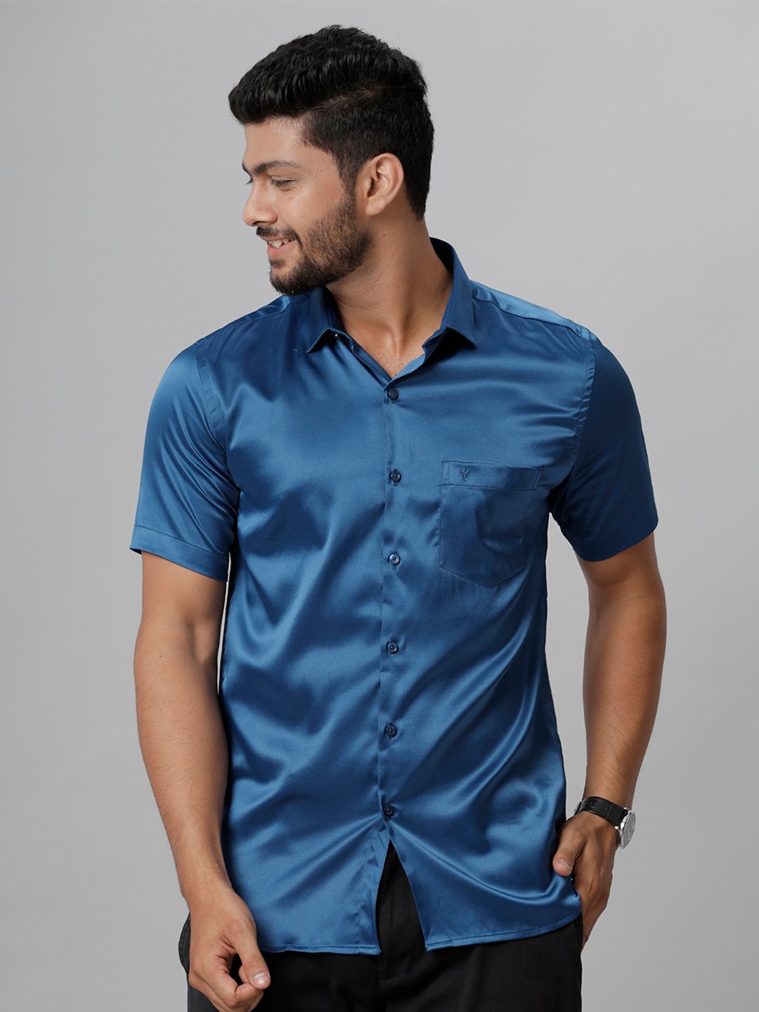 

Ramraj Spread Collar Casual Shirt, Blue