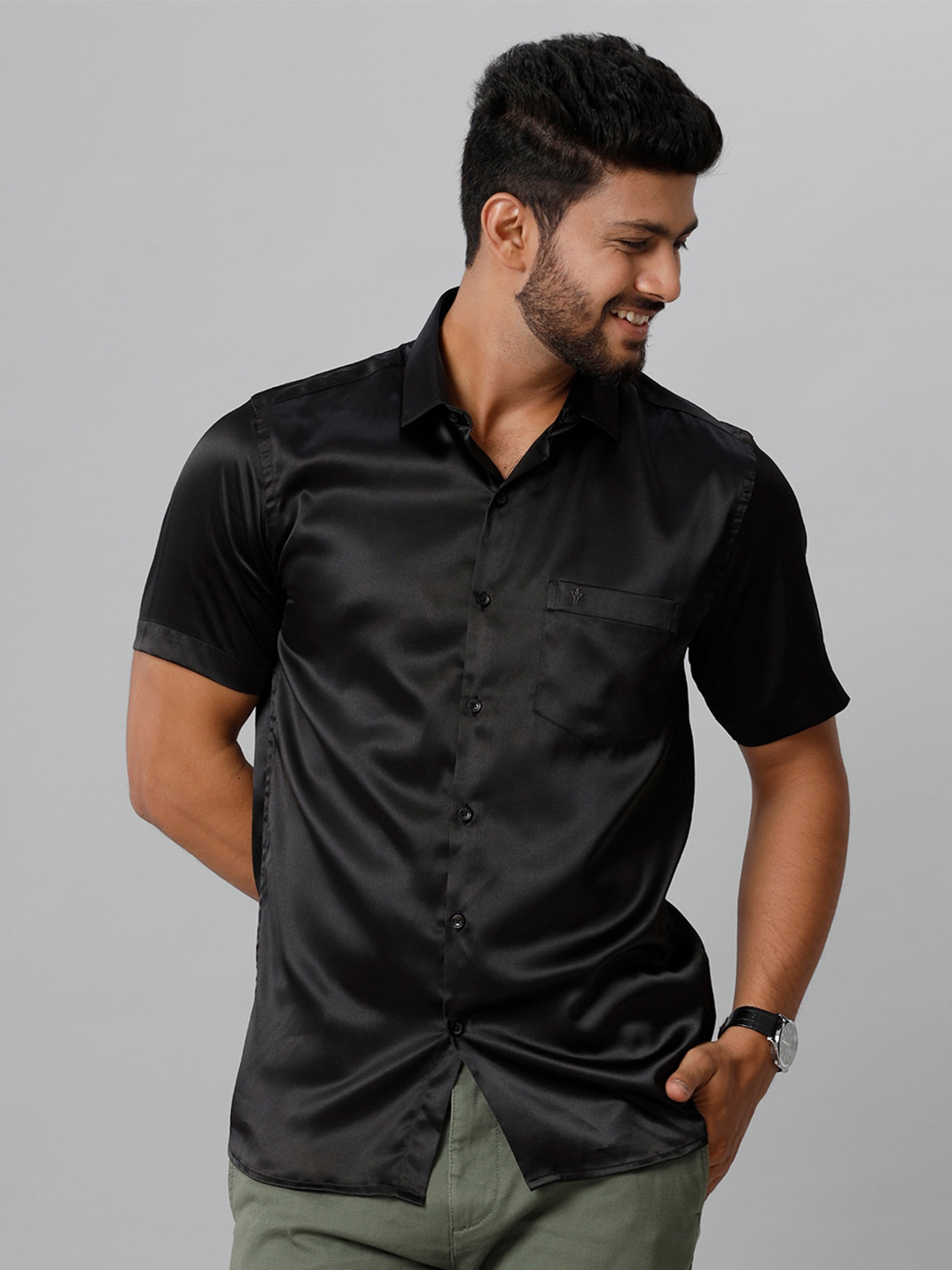 

Ramraj Spread Collar Casual Shirt, Black