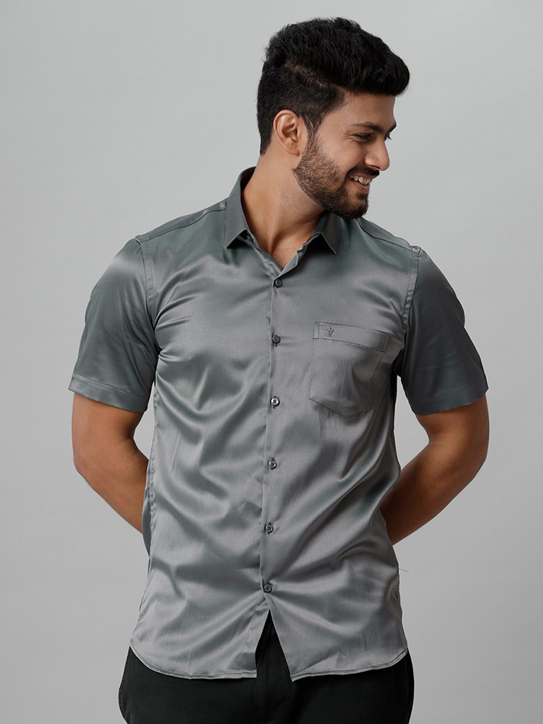 

Ramraj Spread Collar Casual Shirt, Grey