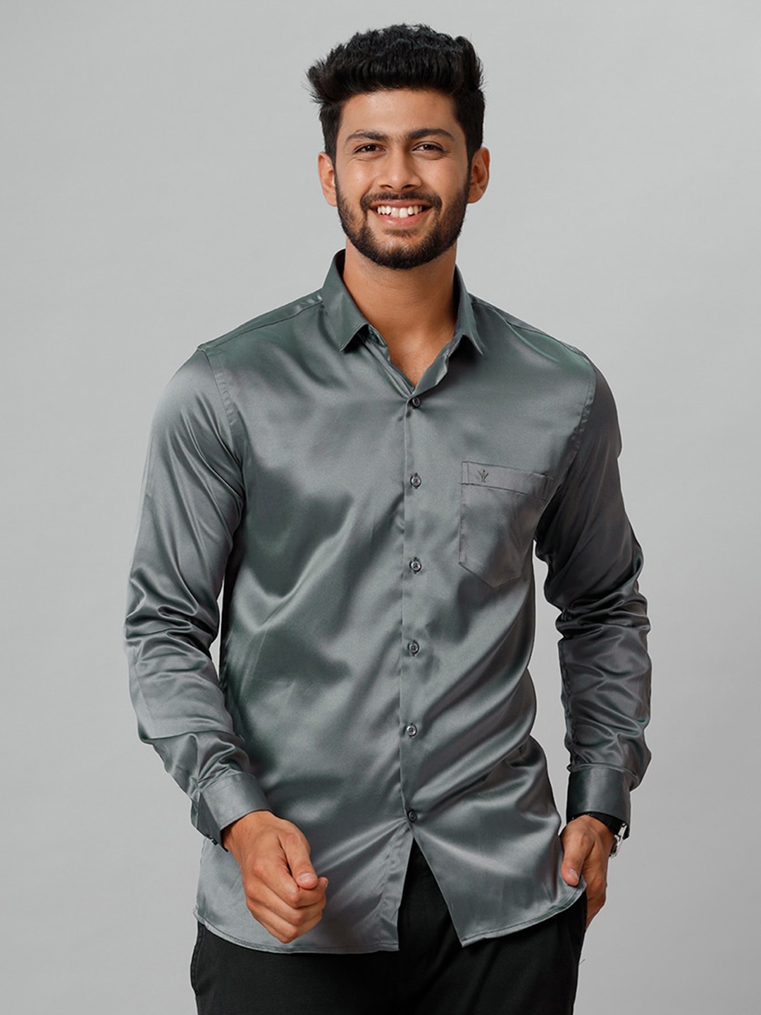 

Ramraj Spread Collar Casual Shirt, Grey