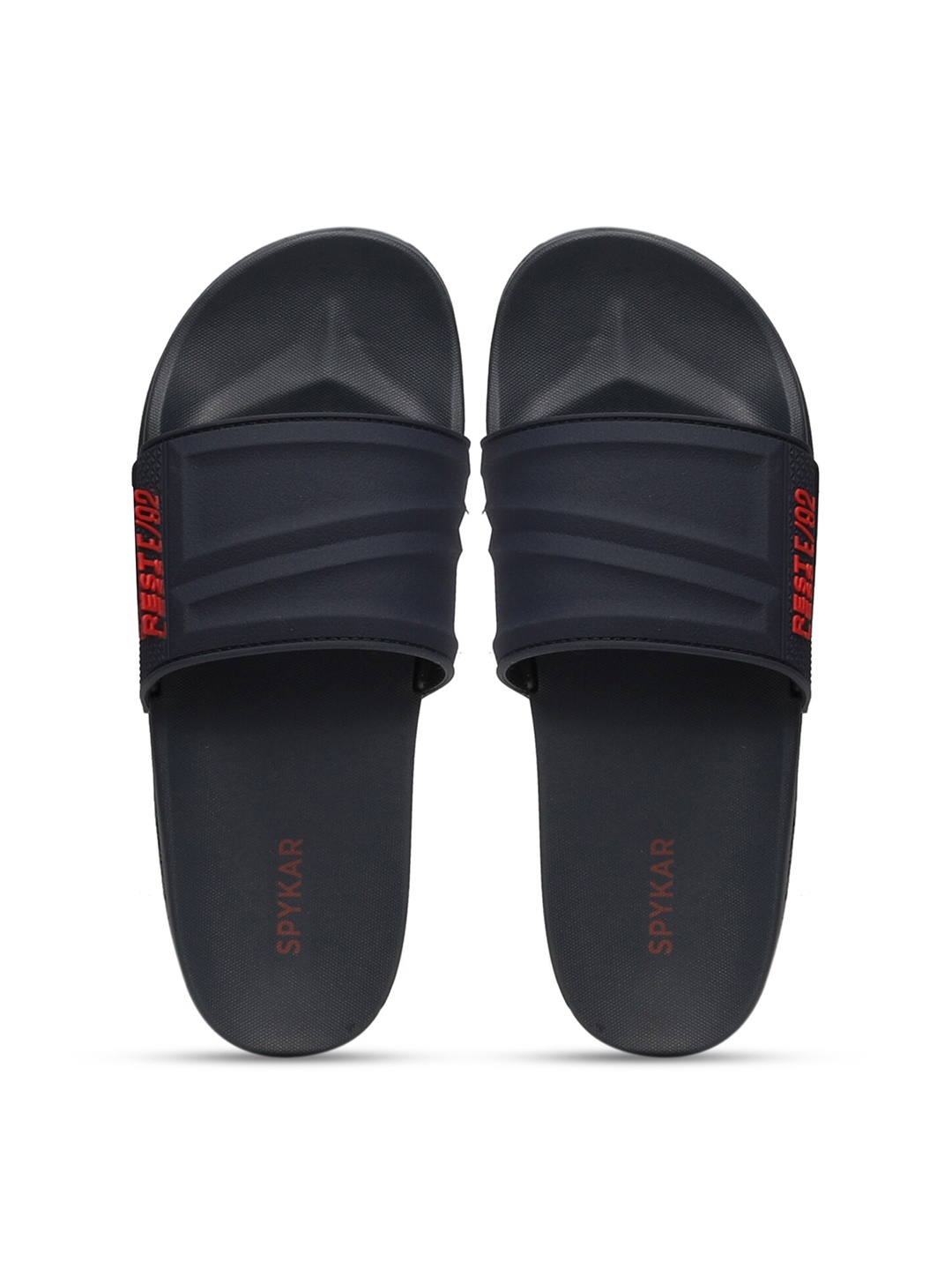 

SPYKAR Men Self Design Sliders, Navy blue