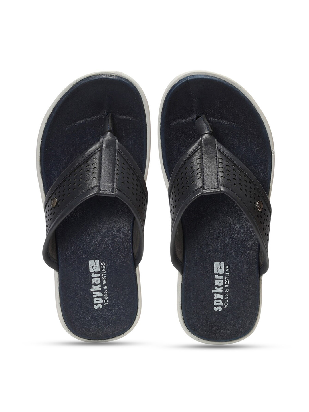 

SPYKAR Men Self Design Thong Flip-Flops, Navy blue