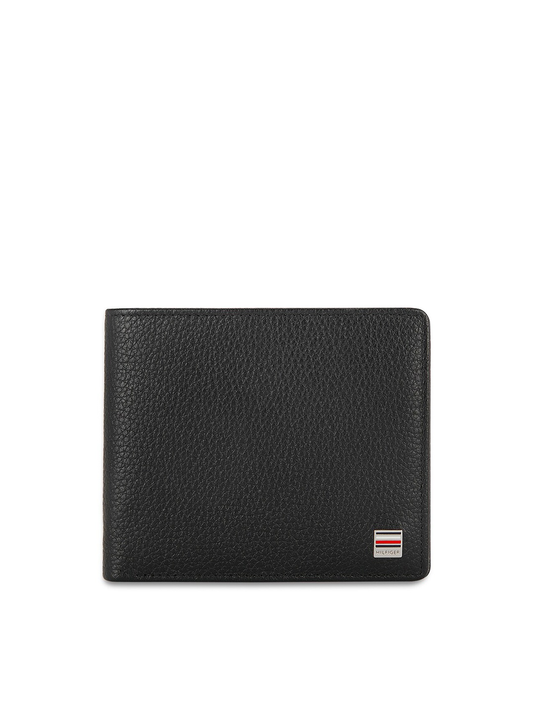 

Tommy Hilfiger Men Textured Leather Two Fold Wallet, Black