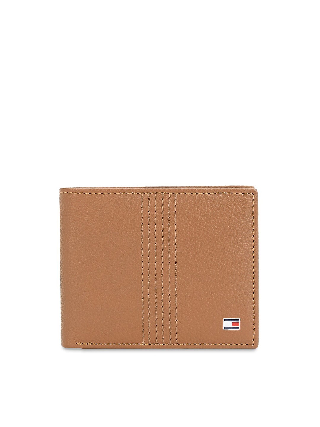 

Tommy Hilfiger Men Textured Leather Two Fold Wallet, Tan