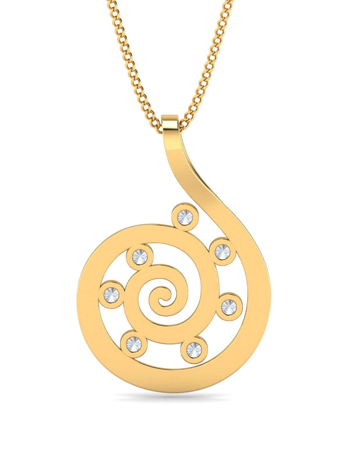 

KUBERBOX Reine 18KT Gold Diamond-Studded Pendant - 1.23 gm